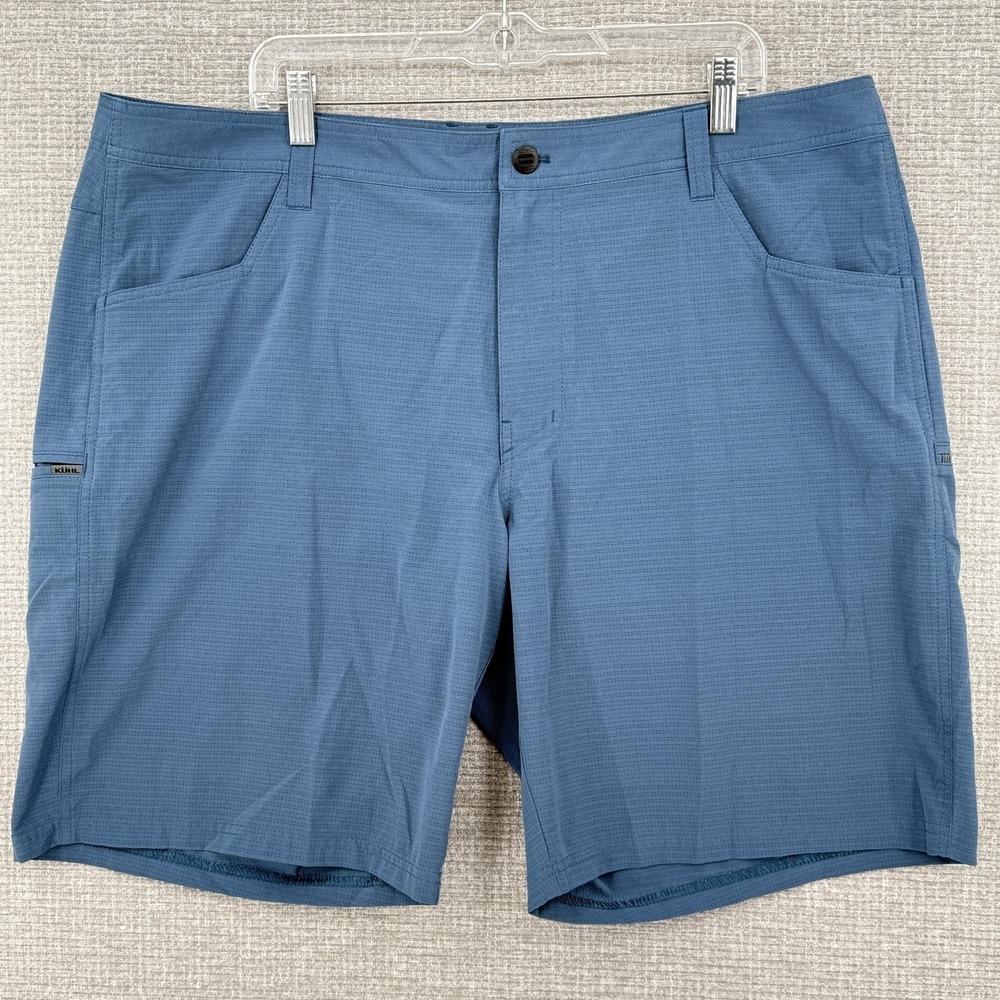 KÜHL Shorts Mens 42 Blue Athletic Hiking‎ Microfiber Quick Dry Light Pockets